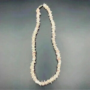 VGT Puka Shell Chip Necklace Hawaii Surfer Beach Style Peach/white/light…